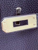 Hermes Birkin 25 Handbag Blue Togo Leather Handbag with Palladium Hardware