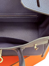 Hermes Birkin 25 Handbag Blue Togo Leather Handbag with Palladium Hardware