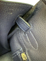 Hermes Birkin 25 Handbag Blue Togo Leather Handbag with Palladium Hardware