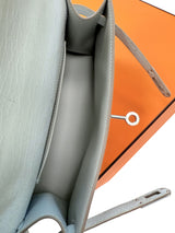 Hermes Kelly Pochette Gris Perle Ostrich With Palladium Hardware Handbag