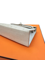 Hermes Kelly Pochette Gris Perle Ostrich With Palladium Hardware Handbag