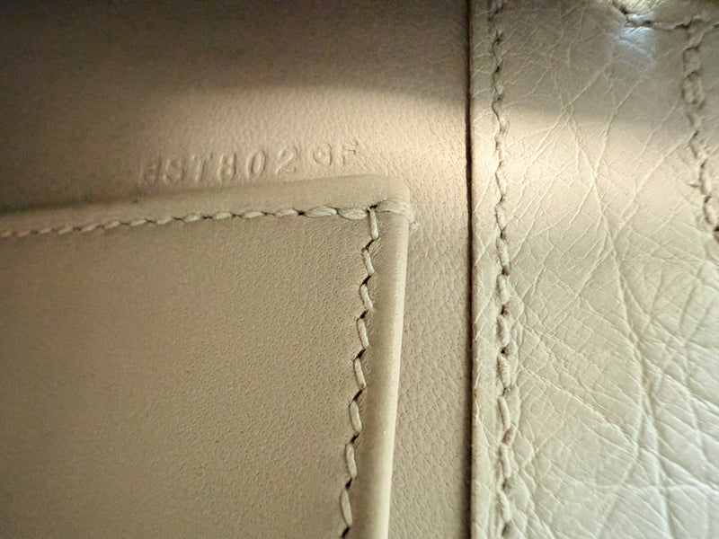 Hermes Kelly Pochette Gris Perle Ostrich With Palladium Hardware Handbag