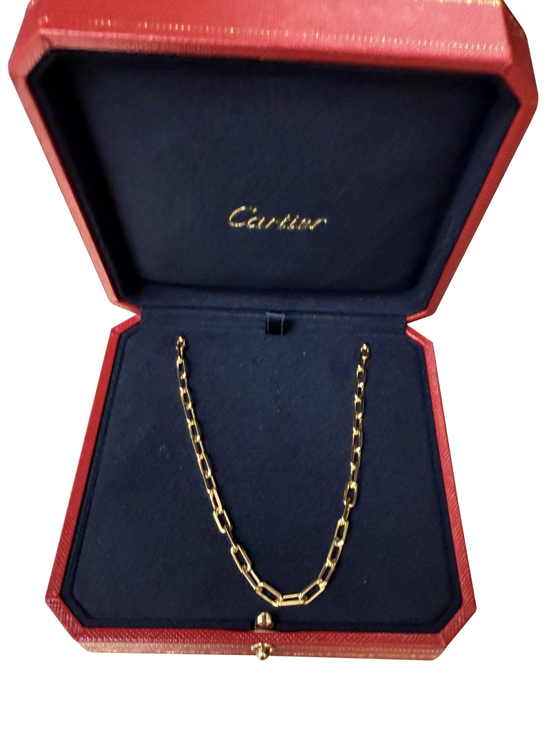 Cartier Santos De Cartier Geometric Chain Necklace Small Model 18K Rose Gold