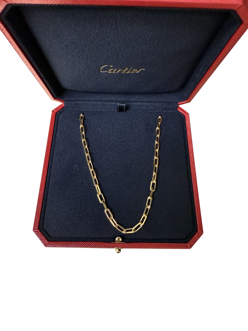 Cartier Santos De Cartier Geometric Chain Necklace Small Model 18K Rose Gold