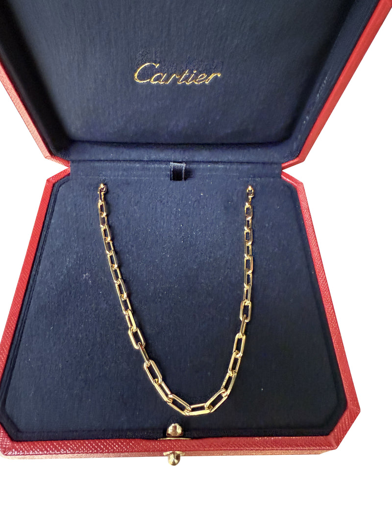 Cartier Santos De Cartier Geometric Chain Necklace Small Model 18K Rose Gold