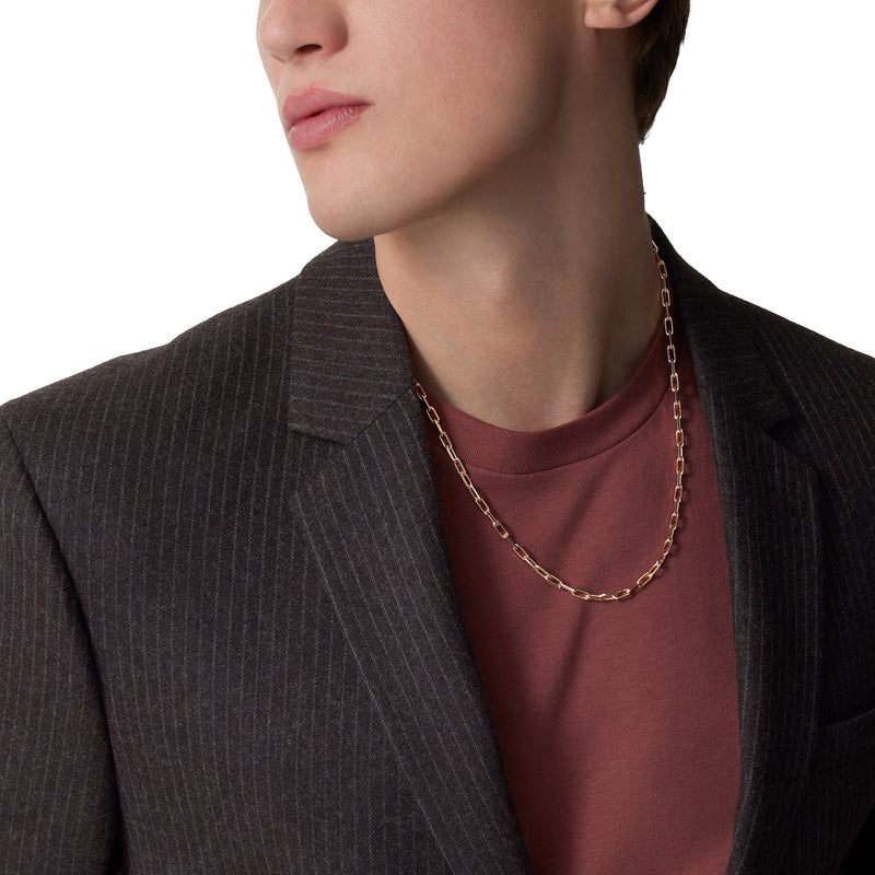 Cartier Santos De Cartier Geometric Chain Necklace Small Model 18K Rose Gold