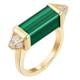 Cartier Les Berlingots De Cartier Malachite 0.33ct Semi-Paved Ring Yellow Gold