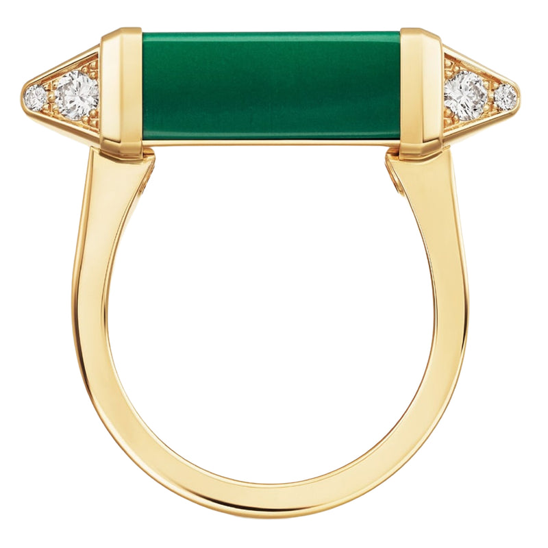 Cartier Les Berlingots De Cartier Malachite 0.33ct Semi-Paved Ring Yellow Gold