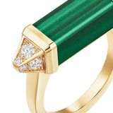 Cartier Les Berlingots De Cartier Malachite 0.33ct Semi-Paved Ring Yellow Gold