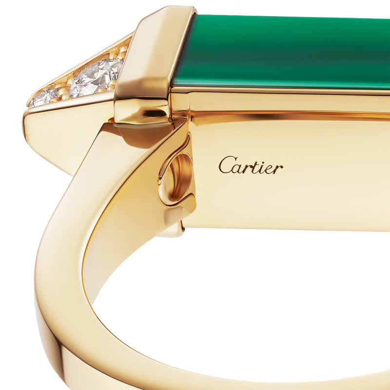 Cartier Les Berlingots De Cartier Malachite 0.33ct Semi-Paved Ring Yellow Gold