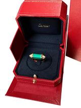 Cartier Les Berlingots De Cartier Malachite 0.33ct Semi-Paved Ring Yellow Gold