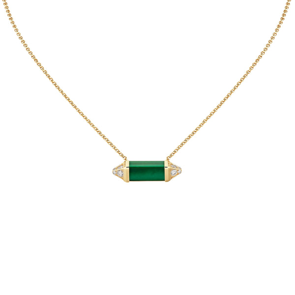 Cartier Les Berlingots De Cartier Malachite Diamond Necklace Medium Model Gold