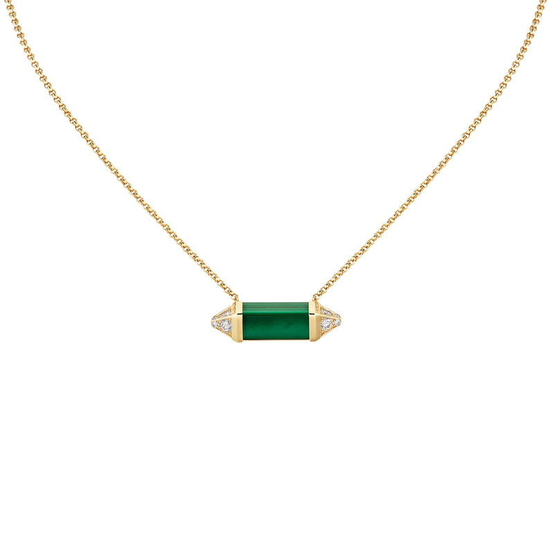 Cartier Les Berlingots De Cartier Malachite Diamond Necklace Medium Model Gold