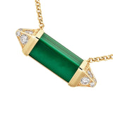 Cartier Les Berlingots De Cartier Malachite Diamond Necklace Medium Model Gold