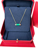 Cartier Les Berlingots De Cartier Malachite Diamond Necklace Medium Model Gold