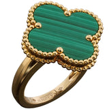 Van Cleef & Arpels Magic Alhambra Green Malachite 18K Yellow Gold Ring