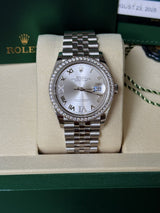 Rolex Datejust 36mm Silver Diamond Dial Bezel Steel Gold Jubilee Watch 126284RBR