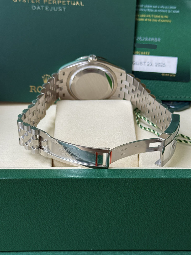 Rolex Datejust 36mm Silver Diamond Dial Bezel Steel Gold Jubilee Watch 126284RBR