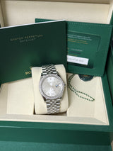 Rolex Datejust 36mm Silver Diamond Dial Bezel Steel Gold Jubilee Watch 126284RBR