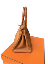 Hermes Birkin Touch 30 Gold Matte Alligator / Togo Limited Edition Palladium Bag