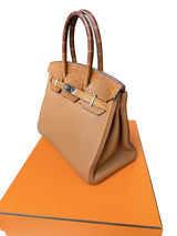 Hermes Birkin Touch 30 Gold Matte Alligator / Togo Limited Edition Palladium Bag