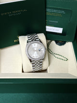 Rolex Datejust 36mm Silver Diamond Dial Bezel Steel Gold Jubilee Watch 126284RBR