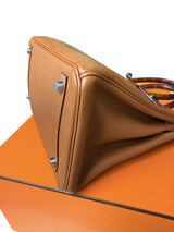 Hermes Birkin Touch 30 Gold Matte Alligator / Togo Limited Edition Palladium Bag