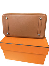 Hermes Birkin Touch 30 Gold Matte Alligator / Togo Limited Edition Palladium Bag