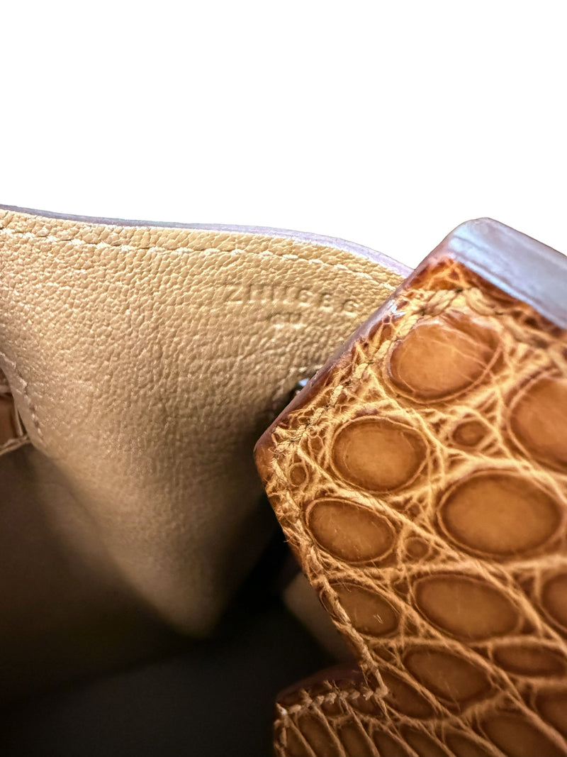 Hermes Birkin Touch 30 Gold Matte Alligator / Togo Limited Edition Palladium Bag