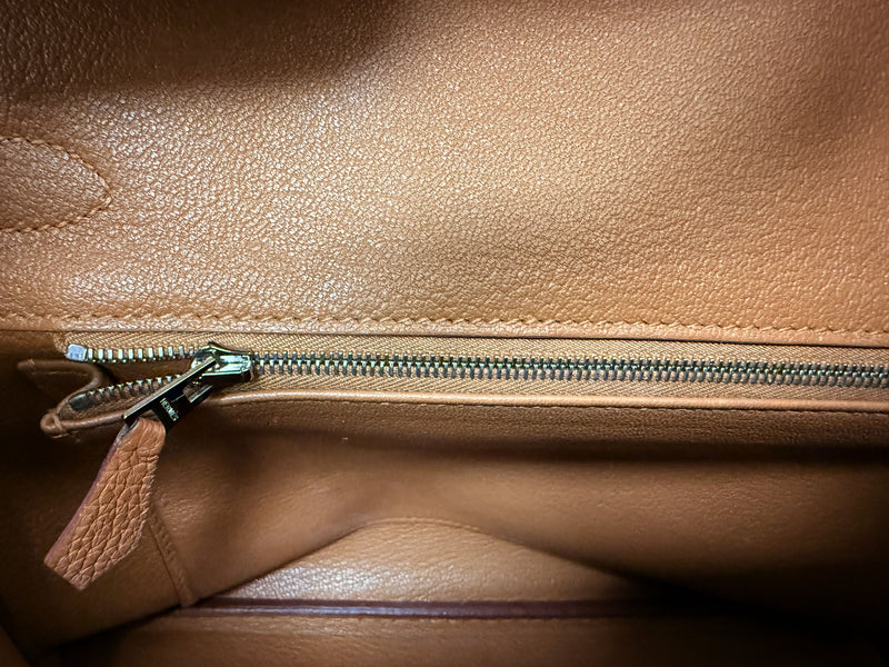 Hermes Birkin Touch 30 Gold Matte Alligator / Togo Limited Edition Palladium Bag