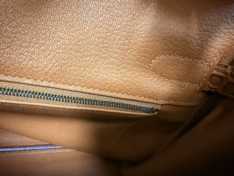 Hermes Birkin Touch 30 Gold Matte Alligator / Togo Limited Edition Palladium Bag