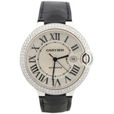 Cartier Ballon Bleu 42mm 18K White Gold Factory Diamond Bezel Watch WE900951