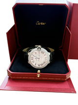 Cartier Ballon Bleu 42mm 18K White Gold Factory Diamond Bezel Watch WE900951