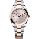 Rolex Datejust 41 Sundust Pink Diamond Dial Rose Gold Smooth Bezel Watch 126301