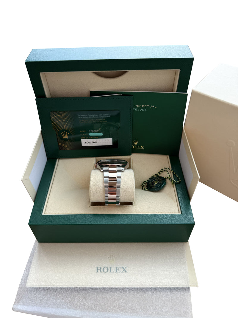 Rolex Datejust 41 Sundust Pink Diamond Dial Rose Gold Smooth Bezel Watch 126301