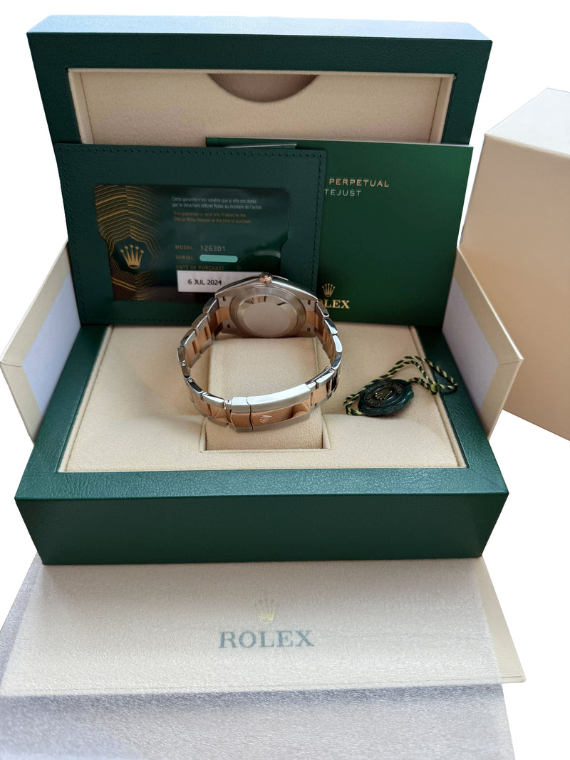 Rolex Datejust 41 Sundust Pink Diamond Dial Rose Gold Smooth Bezel Watch 126301