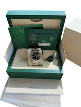 Rolex Datejust 41 Black Diamond Dial Yellow Gold Steel Fluted Bezel Watch 126333