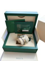 Rolex Datejust 41 Black Diamond Dial Yellow Gold Steel Fluted Bezel Watch 126333