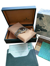 Rolex Datejust 36mm Jubilee Black Arabic Dial 18K Yellow Gold Steel Watch 16013