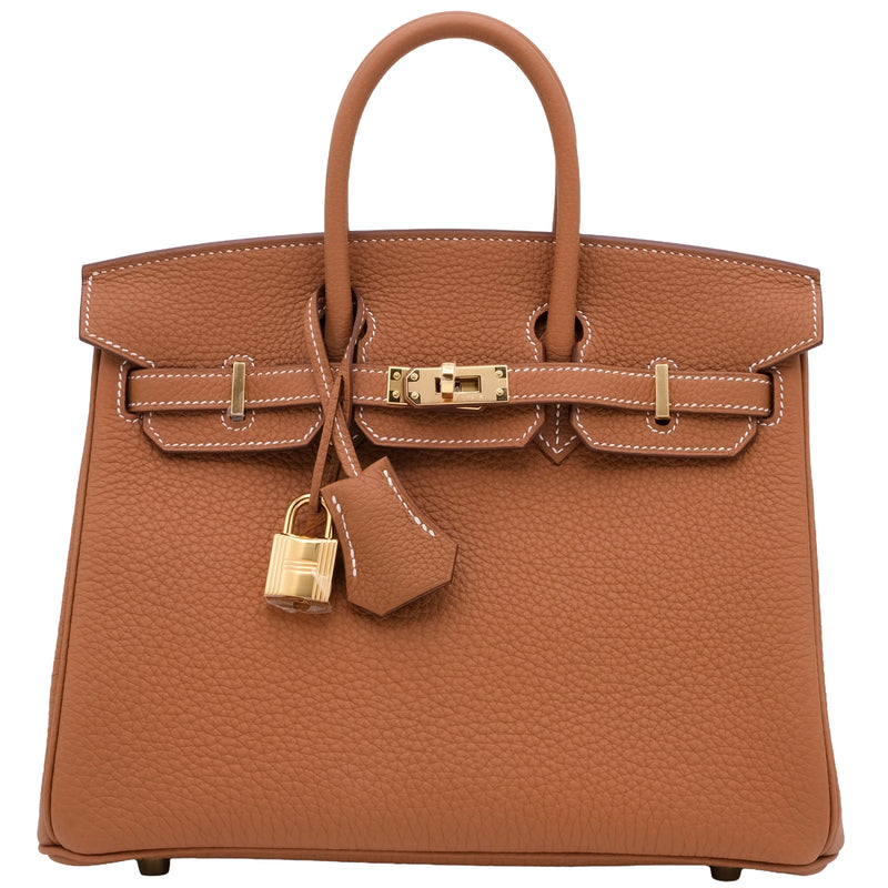 Hermes Birkin 25 Gold Togo Leather With Gold Hardware Handbag