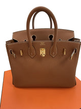 Hermes Birkin 25 Gold Togo Leather With Gold Hardware Handbag