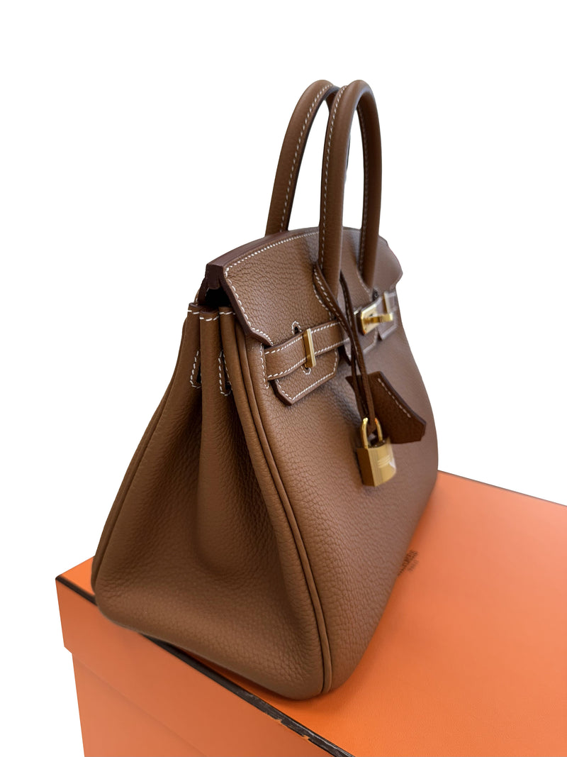 Hermes Birkin 25 Gold Togo Leather With Gold Hardware Handbag
