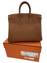 Hermes Birkin 25 Gold Togo Leather With Gold Hardware Handbag