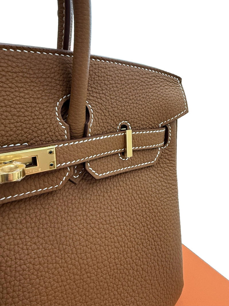 Hermes Birkin 25 Gold Togo Leather With Gold Hardware Handbag