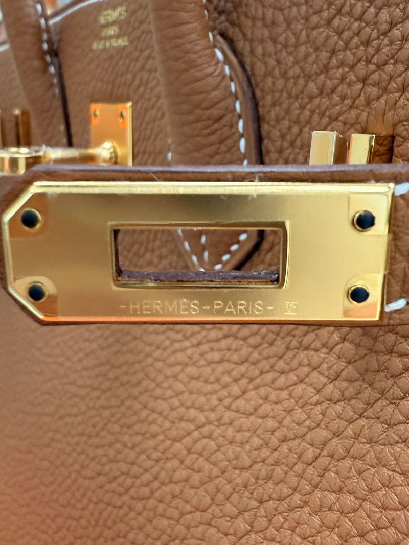Hermes Birkin 25 Gold Togo Leather With Gold Hardware Handbag