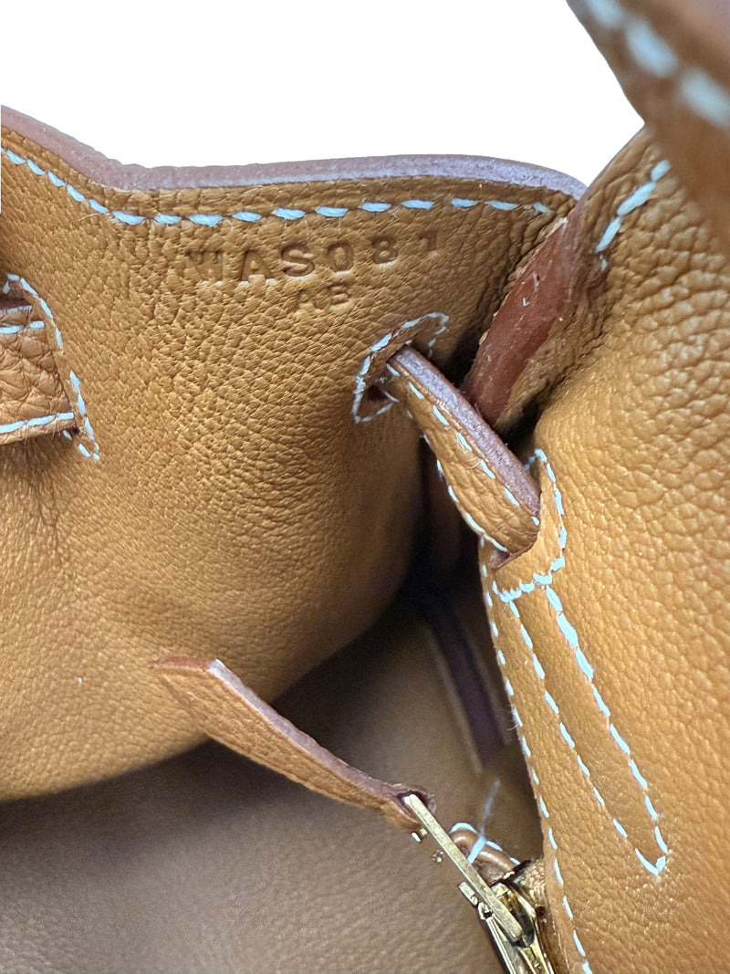 Hermes Birkin 25 Gold Togo Leather With Gold Hardware Handbag