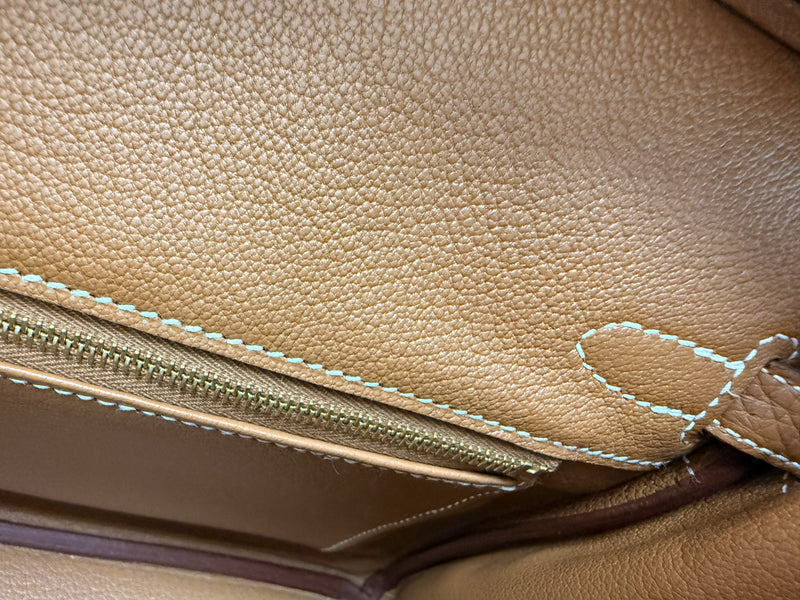 Hermes Birkin 25 Gold Togo Leather With Gold Hardware Handbag