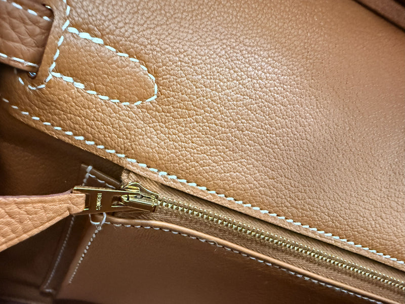 Hermes Birkin 25 Gold Togo Leather With Gold Hardware Handbag