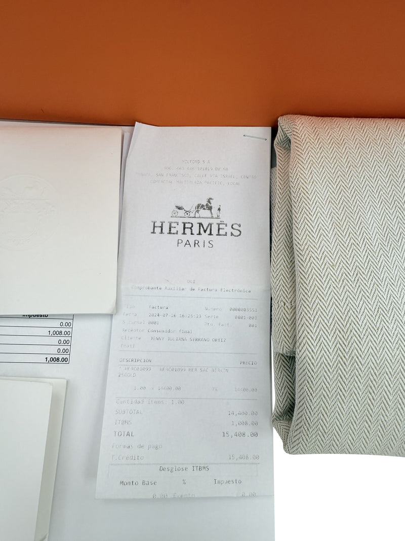 Hermes Birkin 25 Gold Togo Leather With Gold Hardware Handbag