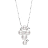 Mikimoto Bubbles Akoya Cultured Pearl and Diamond Cluster Pendant 18K White Gold